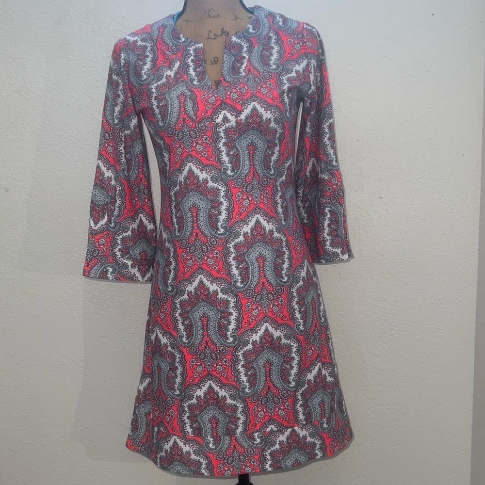 Bo & Nic dress swim tunic Patterned knit 3/4 sleeve knee length - Picture 13 of 13